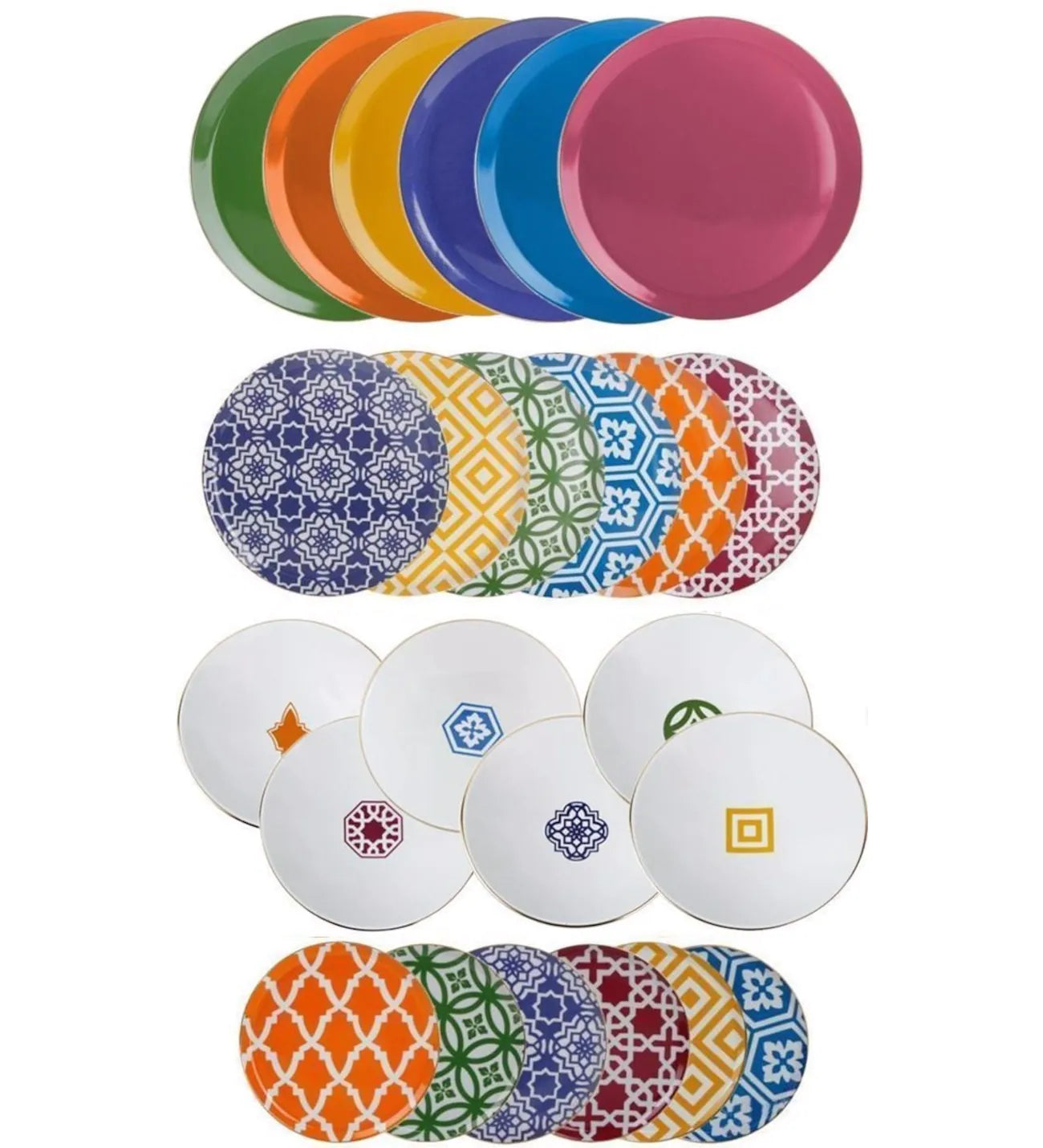Morocco Mixed Colour Dinner Set 24 pcs ielaf trading